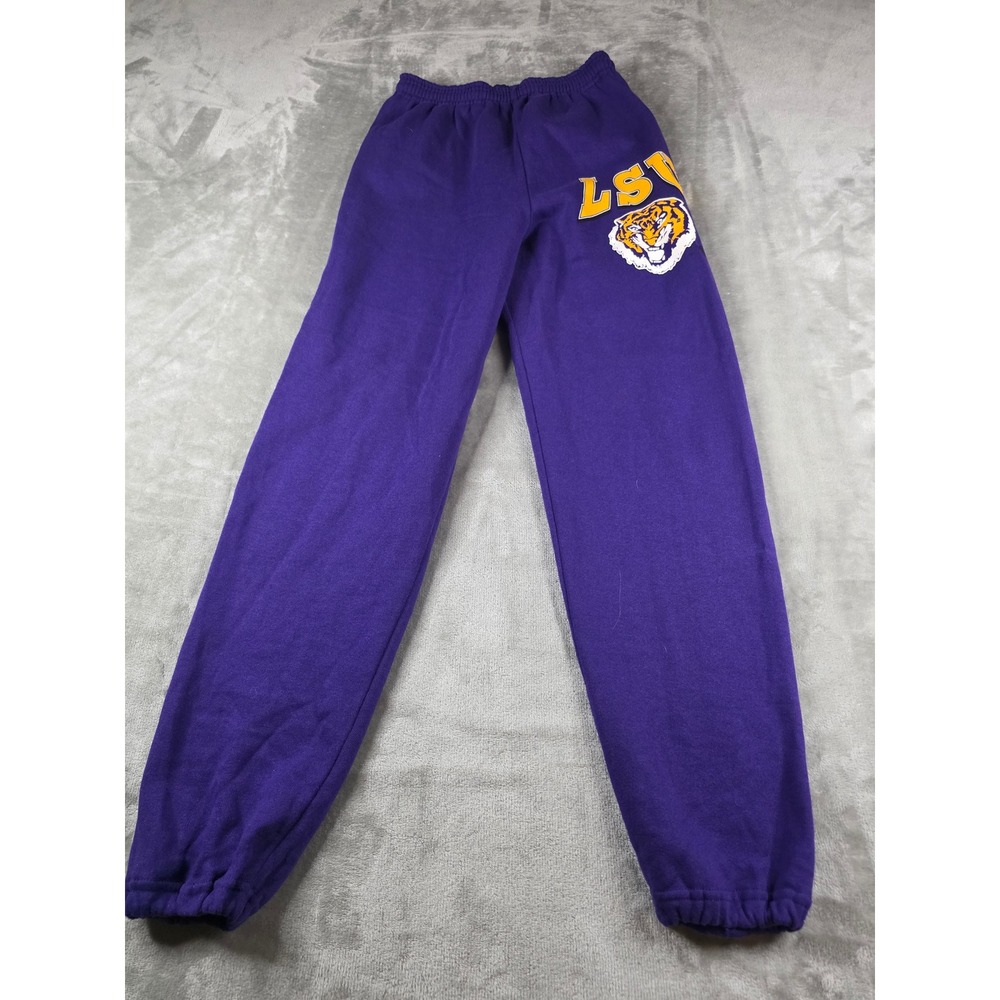 Jerzees Sweatpants Women Small Purple LSU Tigers NCAA Vintage Made in USA